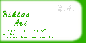 miklos ari business card